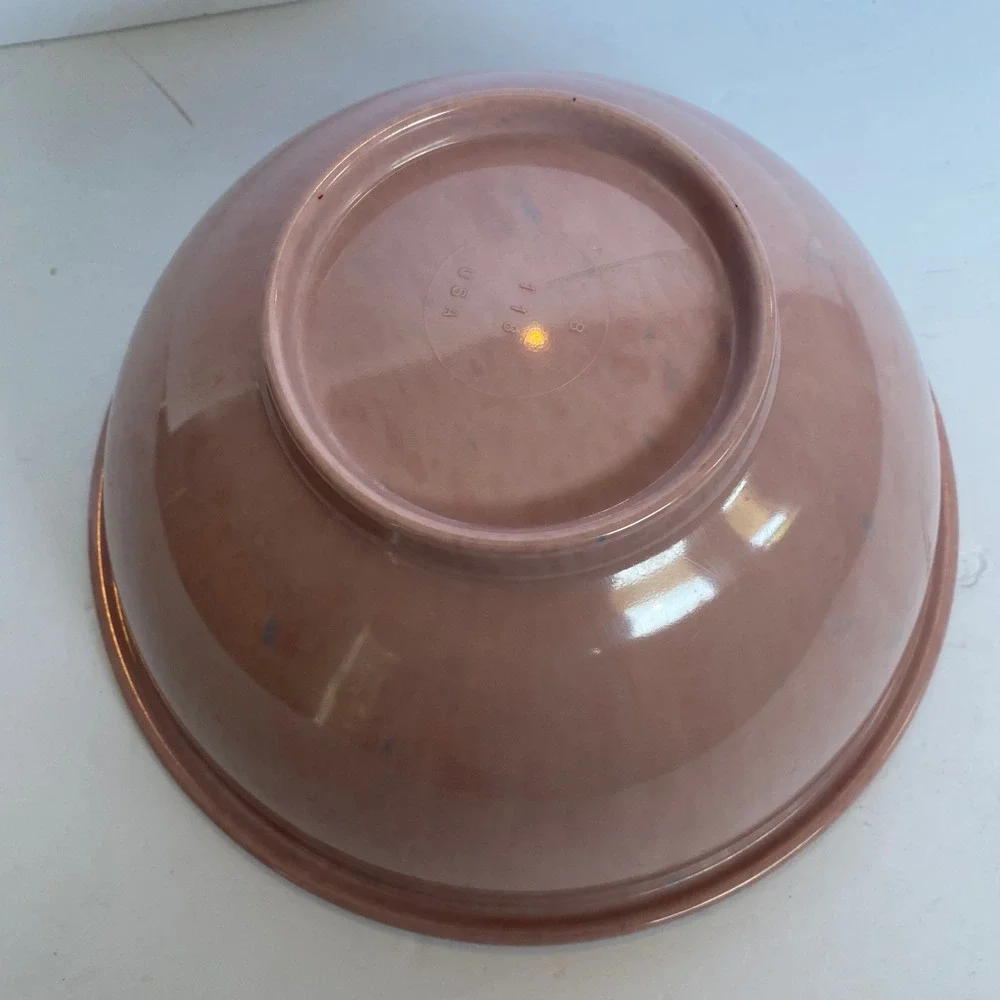 Vintage Texas Ware Melamine Mixing Bowl USA 118 Pink Confetti Speckle MCM
